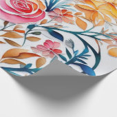 Mooie kleurrijke bloemen inpakpapier (Hoek)