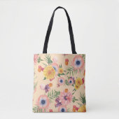 Mooie kleurrijke bloemen met bladeren tote bag (Voorkant)