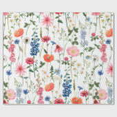 Mooie kleurrijke bloemen tuin naadloos patroon cadeaupapier (Vlak)