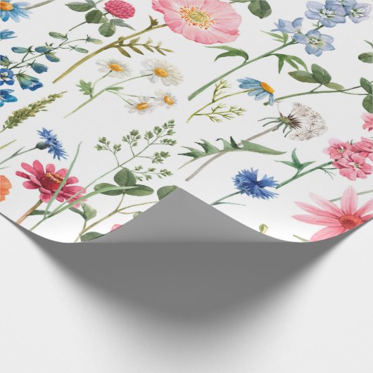 Mooie kleurrijke bloemen tuin naadloos patroon cadeaupapier (Hoek)