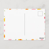 Mooie Kleurrijke Bloemen Verjaardag Kinderen Meisj Briefkaart (Achterkant)