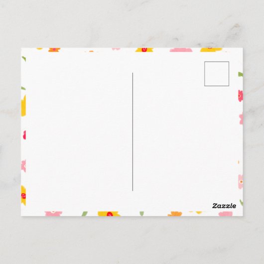 Mooie Kleurrijke Bloemen Verjaardag Kinderen Meisj Briefkaart (Achterkant)