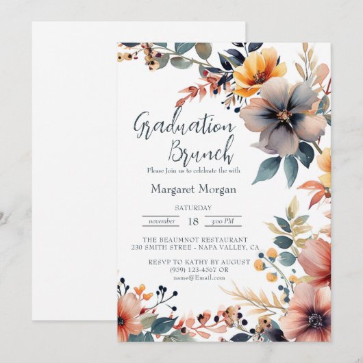 Mooie kleurrijke bloemen Vrijgezellenfeest Kaart (Voorkant / Achterkant)