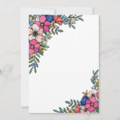 Mooie, kleurrijke bloemen zomerbruiloft kaart (Achterkant)