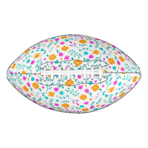 Mooie kleurrijke bloemenpatroon stof american football