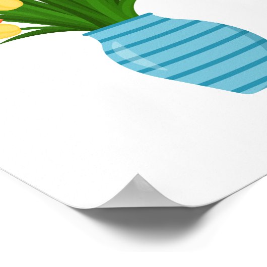 Mooie kleurrijke bloemenvaas poster (Hoek)