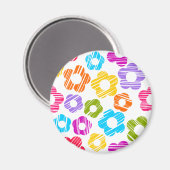 Mooie kleurrijke bloemige vrolijke bloempatroon magneet (Voorkant / Achterkant)