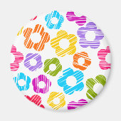 Mooie kleurrijke bloemige vrolijke bloempatroon magneet (Voorkant)