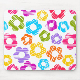 Mooie kleurrijke bloemige vrolijke bloempatroon muismat