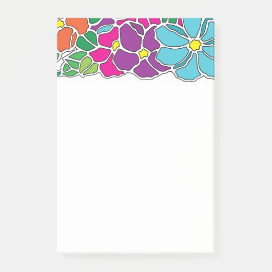 Mooie Kleurrijke Bloempatroon Post-it® Notes (Voorkant)