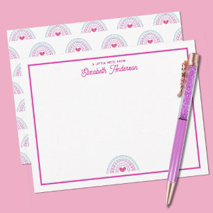 Mooie Kleurrijke Boho Regenboog Meisjes Briefpapie Notitiekaartje