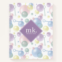 Mooie Kleurrijke Bubbel Patronen Met Monogram