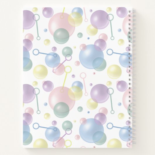 Mooie Kleurrijke Bubbel Patronen Met Monogram Notitieboek (Achterkant)