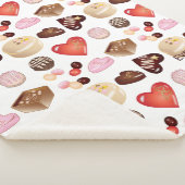 Mooie Kleurrijke Chocolade Snoep Hart Patroon Sherpa Deken (3/4)