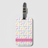 Mooie Kleurrijke Cijfers Patroon Kinderen Aangepas Bagagelabel (Voorkant (verticaal))