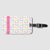 Mooie Kleurrijke Cijfers Patroon Kinderen Aangepas Bagagelabel (Voorkant (horizontaal))