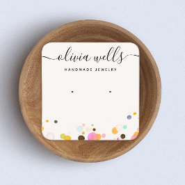 Mooie Kleurrijke Confetti Oorbel Sieraden Vierkant Vierkante Visitekaartje