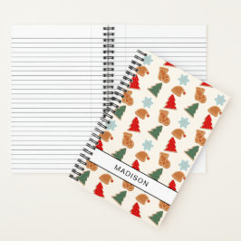 Mooie Kleurrijke Cookie Patroon Kerst Kinderen Rec Notitieboek