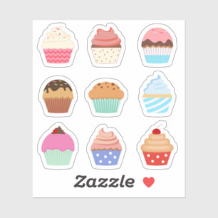 Mooie Kleurrijke Cupcakes Muffins Decoratie Planne Sticker