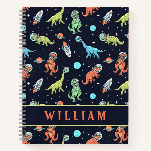 Mooie Kleurrijke Dinosaurussen in de ruimte Leuk P Notitieboek (Voorkant)