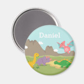 Mooie Kleurrijke Dinosaurussen Kinderen Magneet (Voorkant / Achterkant)