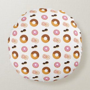 Mooie Kleurrijke Donuts Patroon Rond Kussen