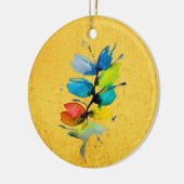 Mooie, kleurrijke, dunne waterverf bloem keramisch ornament (Links)