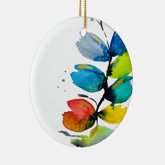 Mooie, kleurrijke, dunne waterverf bloem keramisch ornament (Rechts)