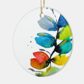 Mooie, kleurrijke, dunne waterverf bloem keramisch ornament (Links)