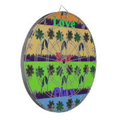 Mooie kleurrijke Eat Love Speel tekst Bloemen Pop Dartbord (Voorkant Links)