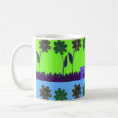 Mooie kleurrijke Eat Love Speel tekst Bloemen Pop Koffiemok (Links)