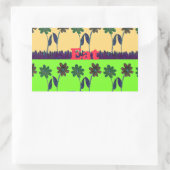 Mooie kleurrijke Eat Love Speel tekst Bloemen Pop Rechthoekige Sticker (Tas)