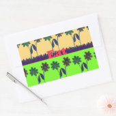 Mooie kleurrijke Eat Love Speel tekst Bloemen Pop Rechthoekige Sticker (Envelop)