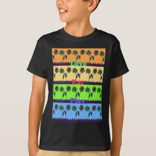 Mooie kleurrijke Eat Love Speel tekst Bloemen Pop T-shirt