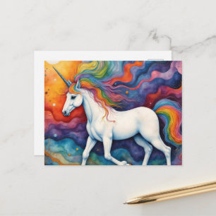 Mooie Kleurrijke Eenhoorn Fantasie Briefkaart