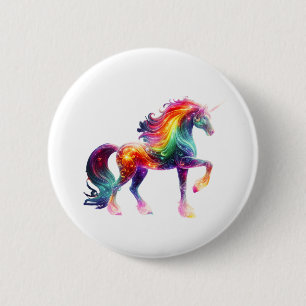 Mooie Kleurrijke Eenhoorn  Ronde Button 5,7 Cm