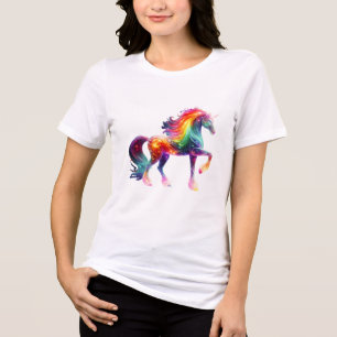 Mooie Kleurrijke Eenhoorn Tri-Blend Shirt