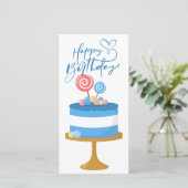 Mooie Kleurrijke Eenvoudige Moderne Verjaardagskaa (Staand voorkant)