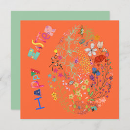 Mooie, kleurrijke Eieren-rooster-Kaart