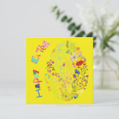 Mooie, kleurrijke Eieren-rooster-Kaart (Staand voorkant)