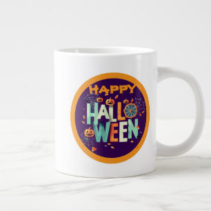 Mooie kleurrijke enge Halloween patronen Grote Koffiekop