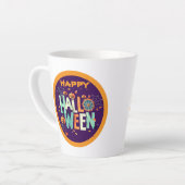 Mooie kleurrijke enge Halloween patronen Latte Mok (Linkerhoek)