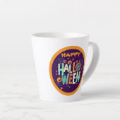 Mooie kleurrijke enge Halloween patronen Latte Mok (Rechterhoek)