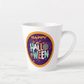 Mooie kleurrijke enge Halloween patronen Latte Mok (Rechts)