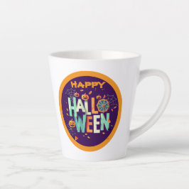 Mooie kleurrijke enge Halloween patronen Latte Mok
