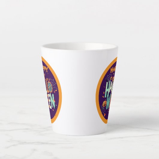 Mooie kleurrijke enge Halloween patronen Latte Mok (Voorkant)