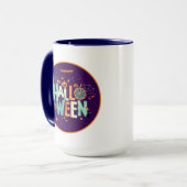 Mooie kleurrijke enge Halloween patronen Mok (Voorkant links)