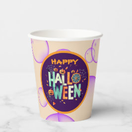 Mooie kleurrijke enge Halloween patronen Papieren Bekers