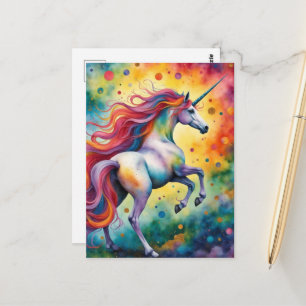 Mooie Kleurrijke Fantasie Eenhoorn Briefkaart