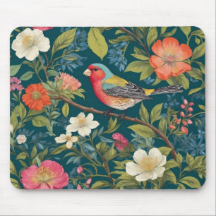 Mooie kleurrijke Finch Bird Botanical Muismat